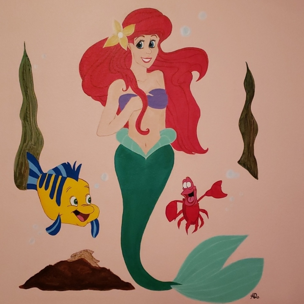 I create Children's Art on canvases.